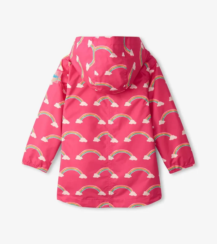 Girls Summer Rainbow ZipUp Lightweight Rain Jacket Hatley
