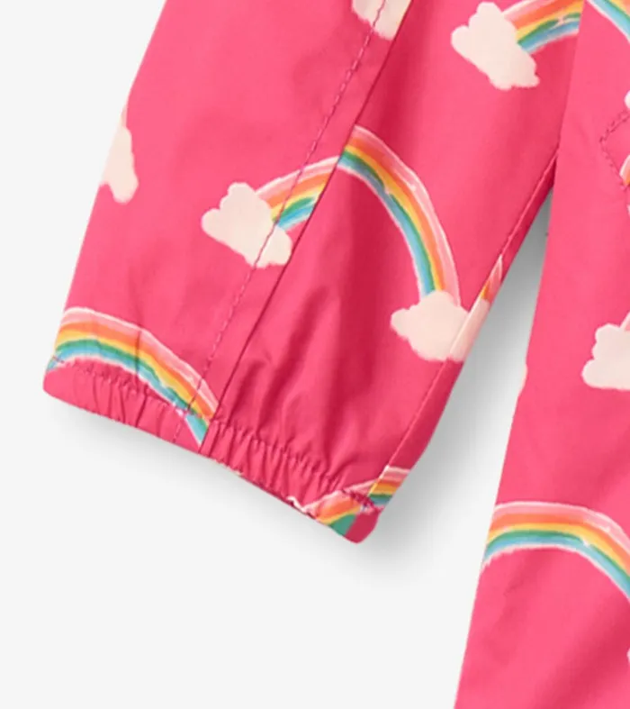Girls Summer Rainbow ZipUp Lightweight Rain Jacket Hatley