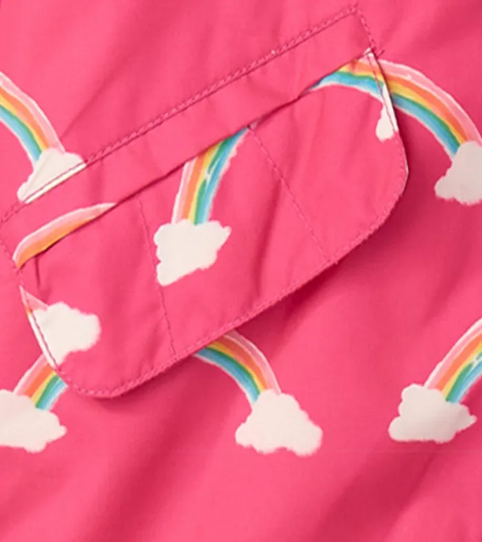 Girls Summer Rainbow ZipUp Lightweight Rain Jacket Hatley