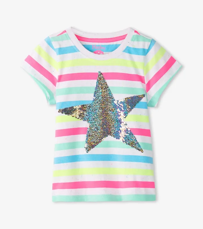 Girls Summer Sea Stripes Graphic Tee Hatley