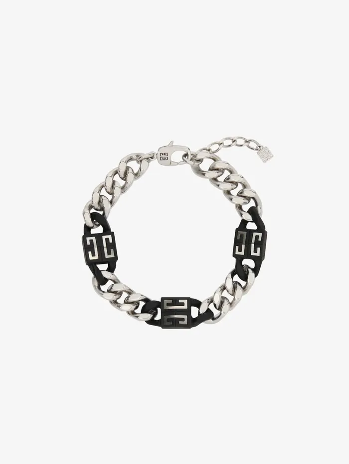 Givenchy 4G Bracelet In Metal Blacksilvery Men Jewelry