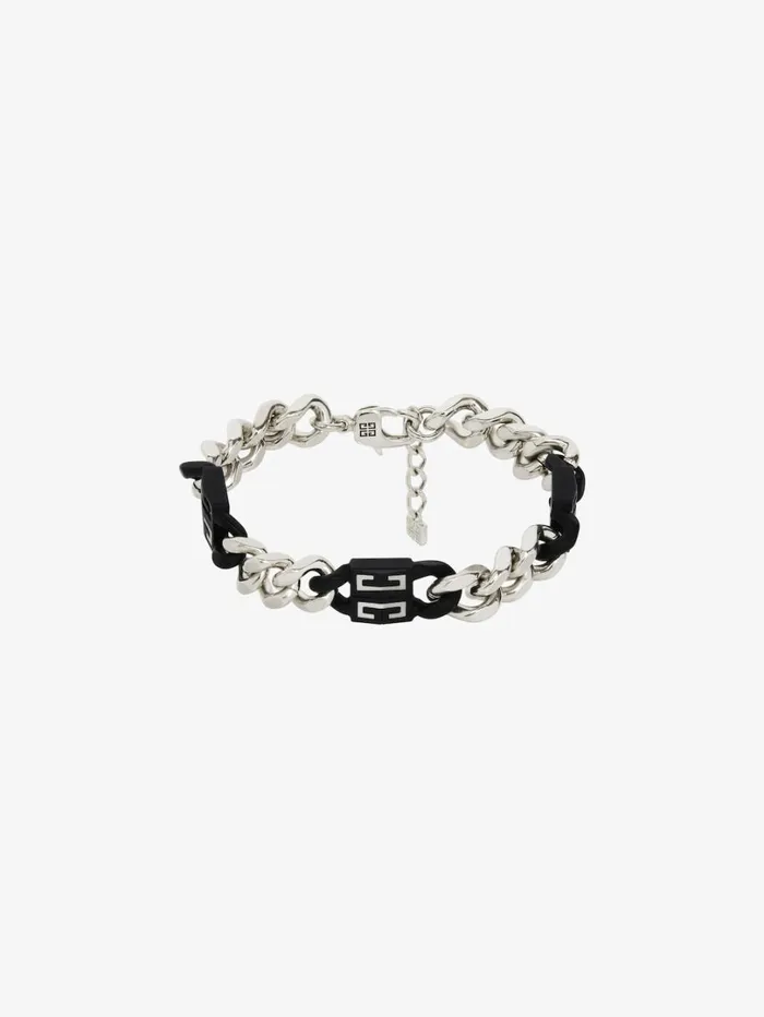 Givenchy 4G Bracelet In Metal Blacksilvery Men Jewelry Givenchy 4G Bracelet In Metal Blacksilvery Men Jewelry
