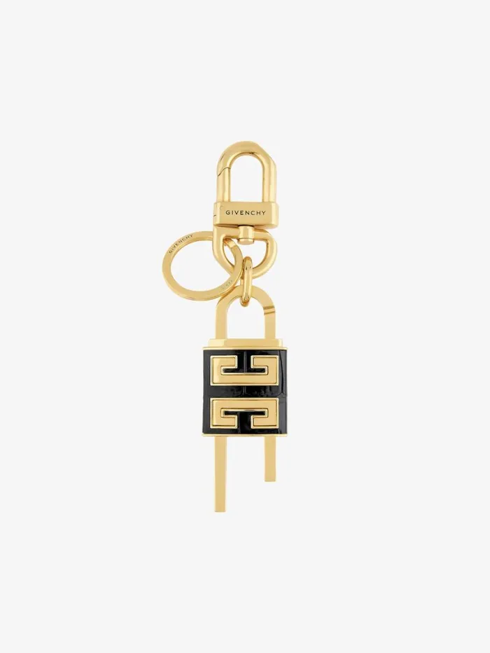 Givenchy 4G Padlock Keyring In Metal And Leather Black Women Belts