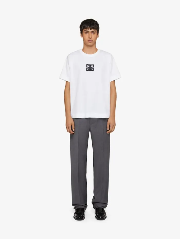 Givenchy 4G Stars Boxy Fit Tshirt In Cotton White Men TShirts