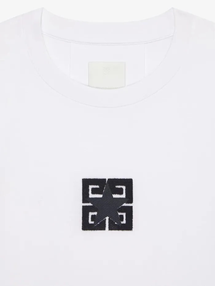Givenchy 4G Stars Boxy Fit Tshirt In Cotton White Men TShirts