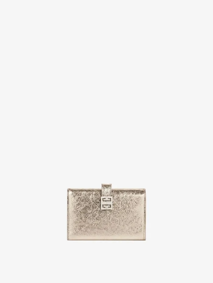 Givenchy 4G Wallet In Laminated Leather Dusty Golden Women Wallets and Card Holders Givenchy 4G Wallet In Laminated Leather Dusty Golden Women Wallets and Card Holders