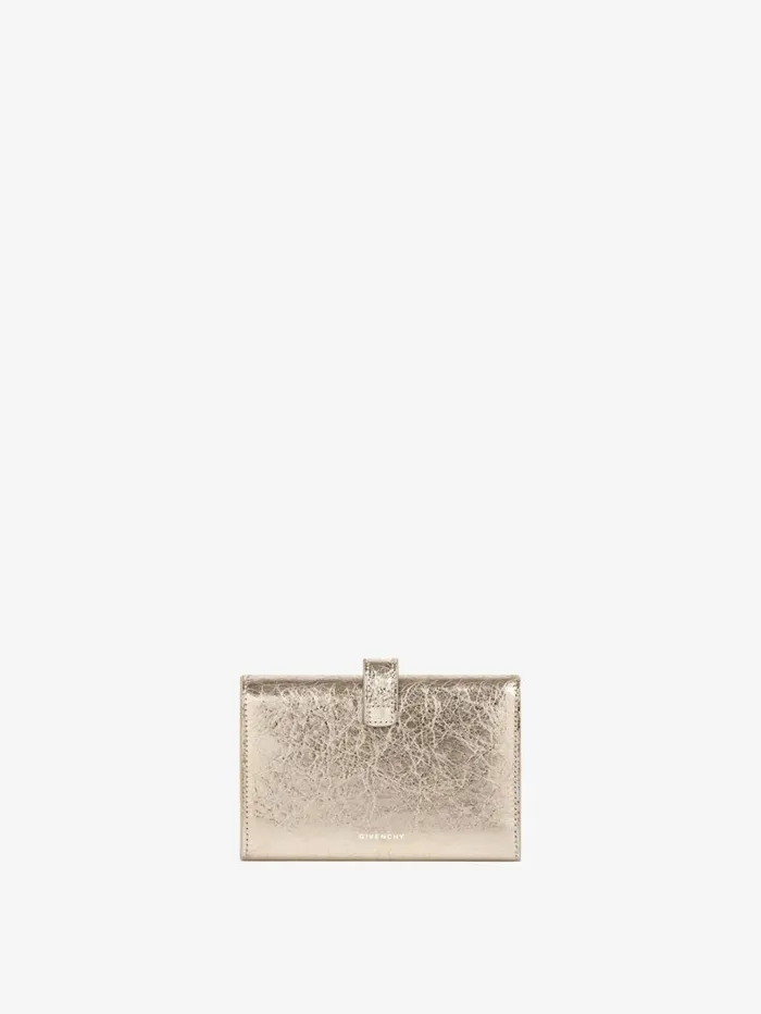Givenchy 4G Wallet In Laminated Leather Dusty Golden Women Wallets and Card Holders