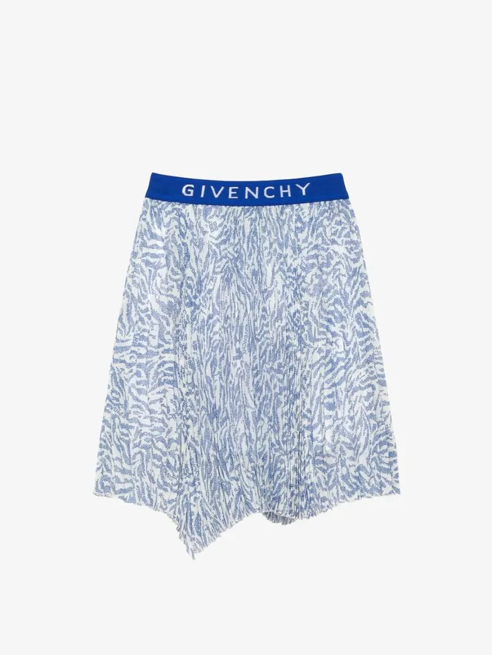 Givenchy Asymmetrical Skirt In Zebra Veil Whiteblue Women Girl 4 To 12 Years