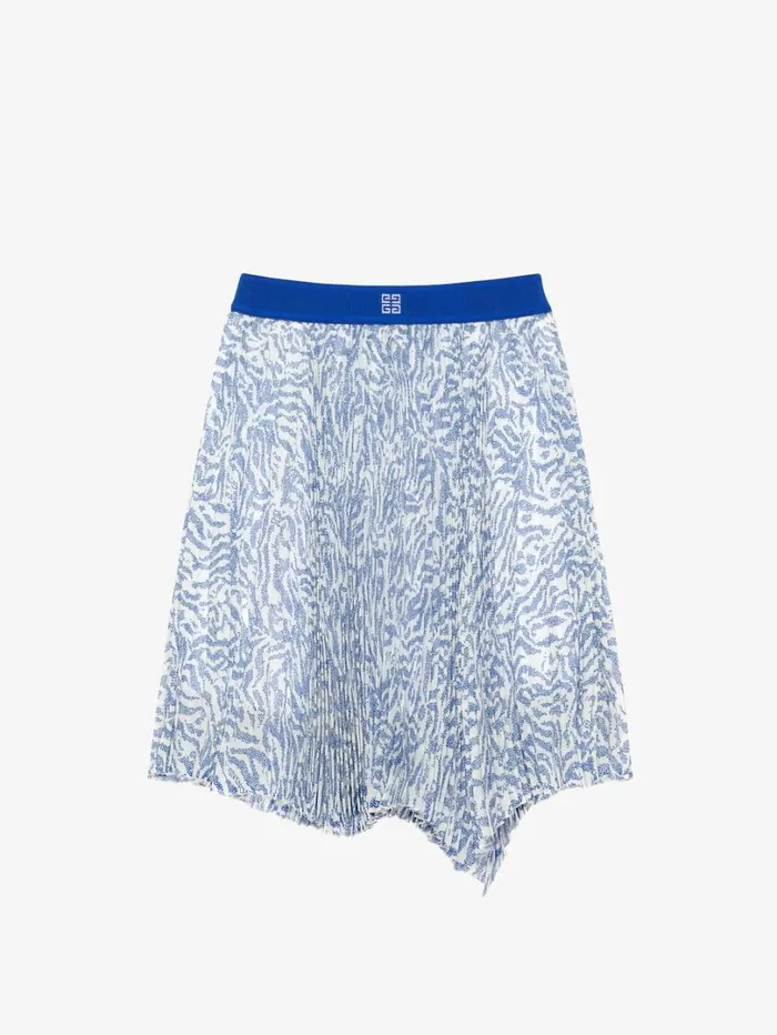 Givenchy Asymmetrical Skirt In Zebra Veil Whiteblue Women Girl 4 To 12 Years