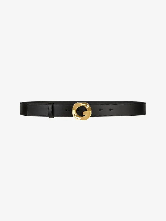 Givenchy Belt In Leather With GChain Buckle Black Women Belts