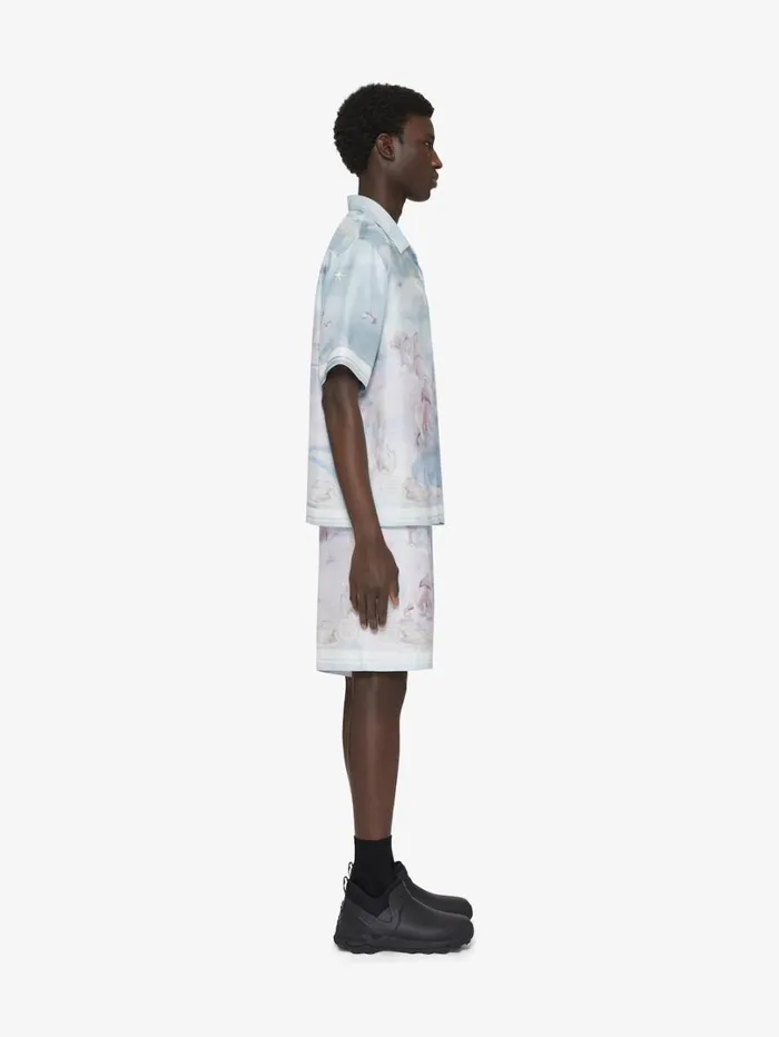 Givenchy Boxy Fit Printed Shirt In Silk Multicolored Men Shirts