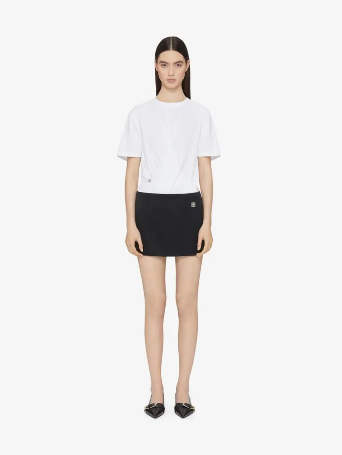 Givenchy Crossover Tshirt In Cotton With 4G Liquid Detail White Women TShirts Givenchy Crossover Tshirt In Cotton With 4G Liquid Detail White Women TShirts