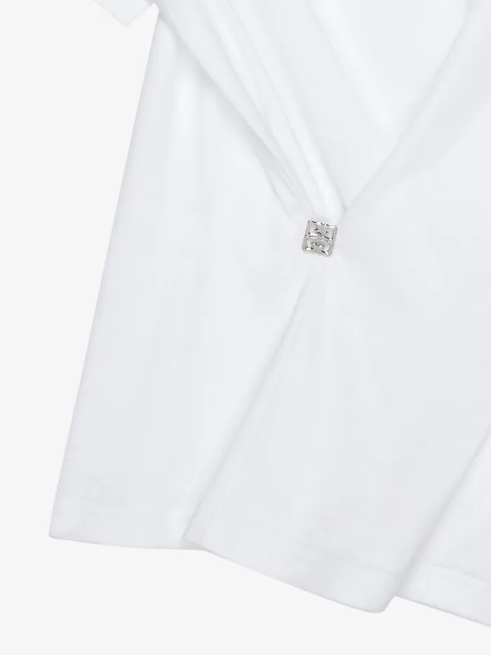 Givenchy Crossover Tshirt In Cotton With 4G Liquid Detail White Women TShirts