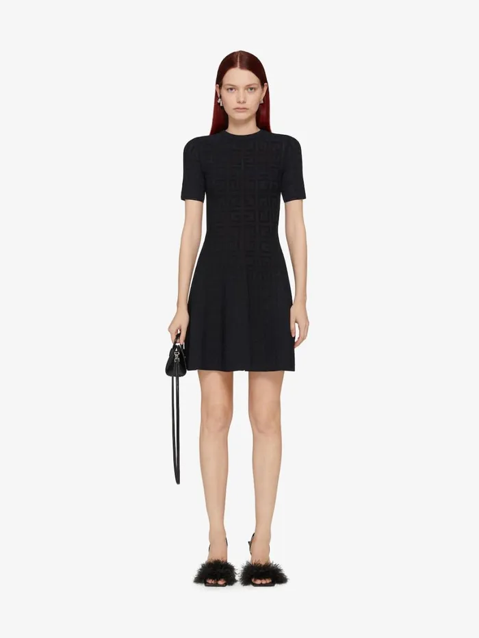 Givenchy Dress In 4G Jacquard Black Women Dresses