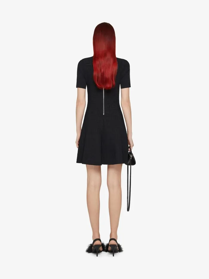Givenchy Dress In 4G Jacquard Black Women Dresses