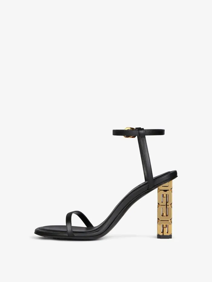 Givenchy G Cube Sandals In Leather Black Women Heels Givenchy G Cube Sandals In Leather Black Women Heels