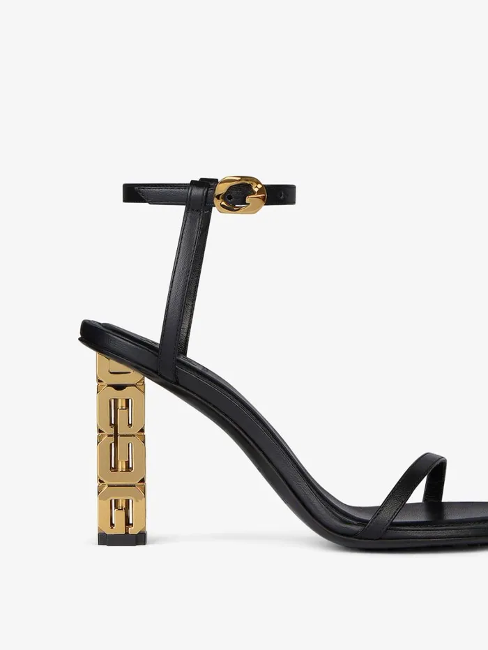 Givenchy G Cube Sandals In Leather Black Women Heels Givenchy G Cube Sandals In Leather Black Women Heels