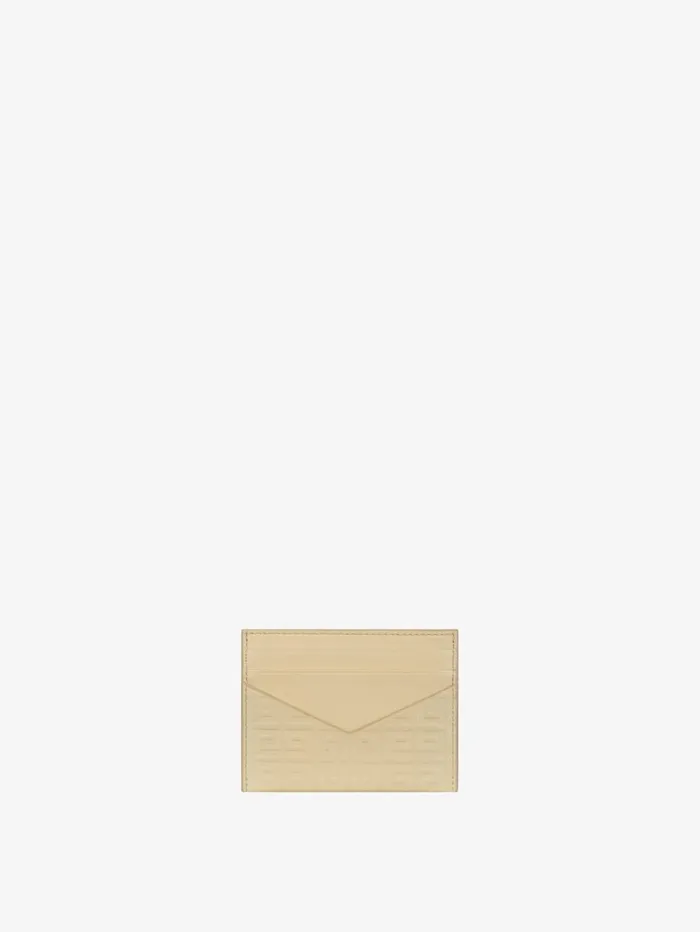 Givenchy GCut Card Holder In 4G Leather Natural Beige Women Wallets and Card Holders