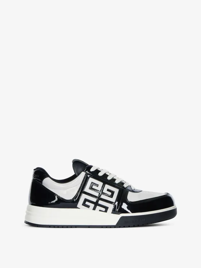 Givenchy G4 Sneakers In Patent Leather Blackwhite Men Sneakers