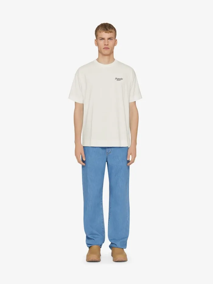 Givenchy GIVENCHY 1952 Slim Fit Tshirt In Cotton Naturalblue Men TShirts