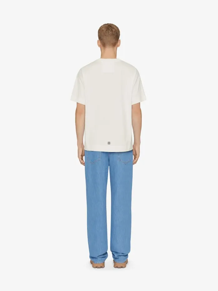 Givenchy GIVENCHY 1952 Slim Fit Tshirt In Cotton Naturalblue Men TShirts