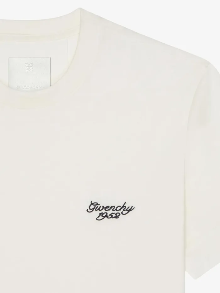 Givenchy GIVENCHY 1952 Slim Fit Tshirt In Cotton Naturalblue Men TShirts