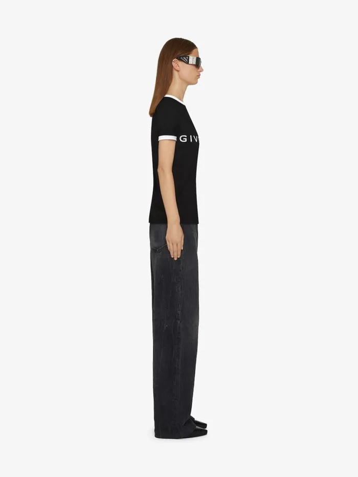 Givenchy GIVENCHY Archetype Slim Fit Tshirt In Cotton Blackwhite Women TShirts