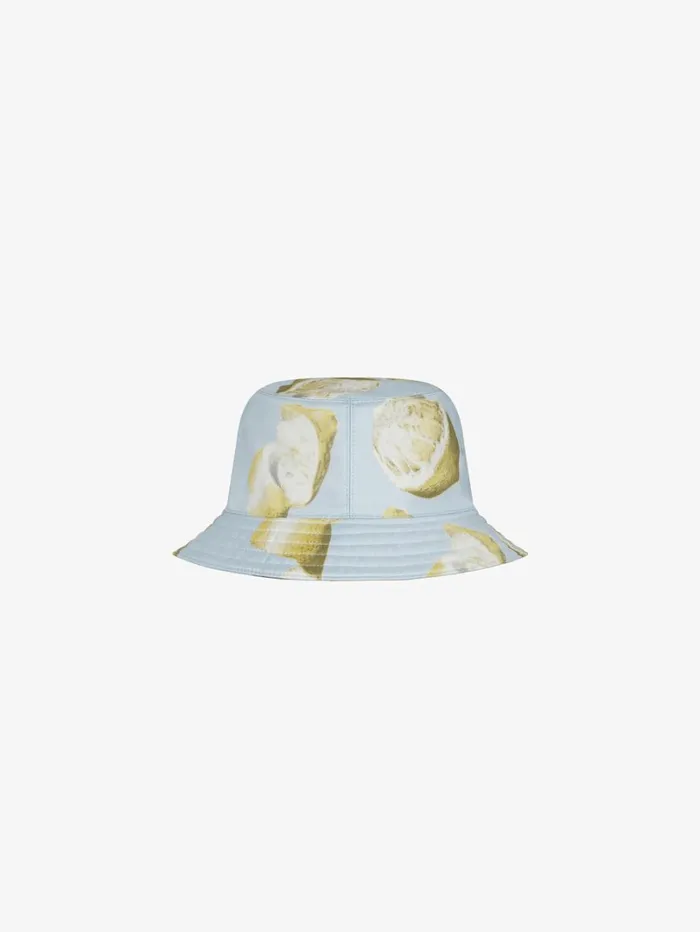Givenchy GIVENCHY Bucket Hat In Silk With Lemon Print Sky Blue Men Beanies and Caps Givenchy GIVENCHY Bucket Hat In Silk With Lemon Print Sky Blue Men Beanies and Caps