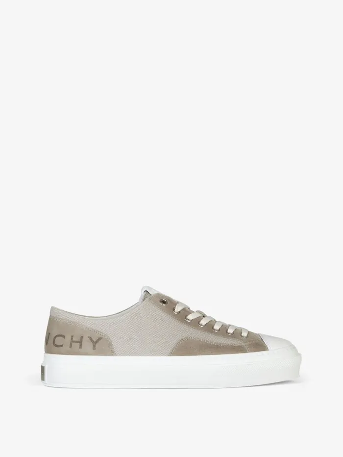 Givenchy GIVENCHY City Sneakers In Canvas And Suede Medium Grey Men Sneakers