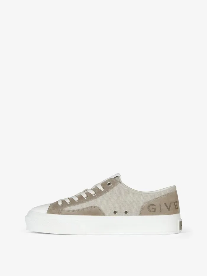 Givenchy GIVENCHY City Sneakers In Canvas And Suede Medium Grey Men Sneakers Givenchy GIVENCHY City Sneakers In Canvas And Suede Medium Grey Men Sneakers