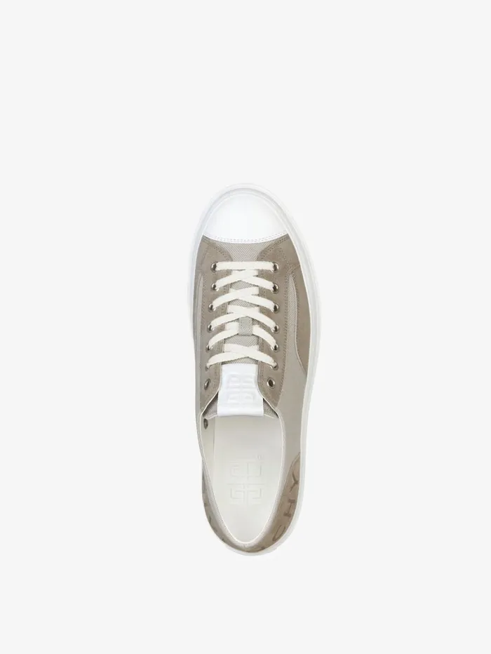 Givenchy GIVENCHY City Sneakers In Canvas And Suede Medium Grey Men Sneakers Givenchy GIVENCHY City Sneakers In Canvas And Suede Medium Grey Men Sneakers