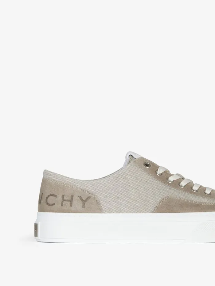Givenchy GIVENCHY City Sneakers In Canvas And Suede Medium Grey Men Sneakers Givenchy GIVENCHY City Sneakers In Canvas And Suede Medium Grey Men Sneakers