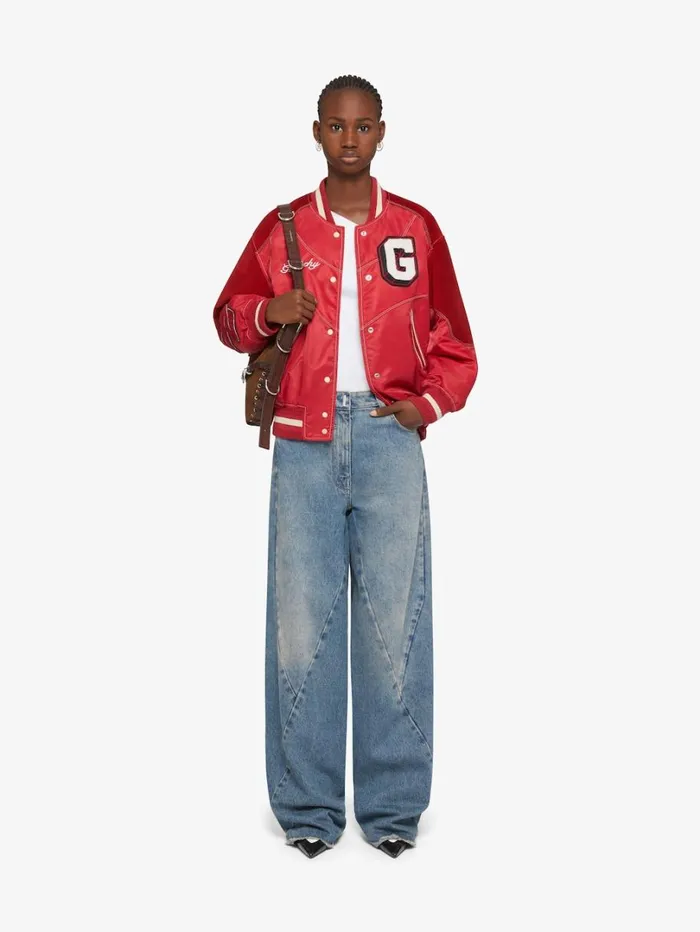 Givenchy GIVENCHY College Bimaterial Varsity Jacket Red Cherry Women Outerwear and Blousons Givenchy GIVENCHY College Bimaterial Varsity Jacket Red Cherry Women Outerwear and Blousons