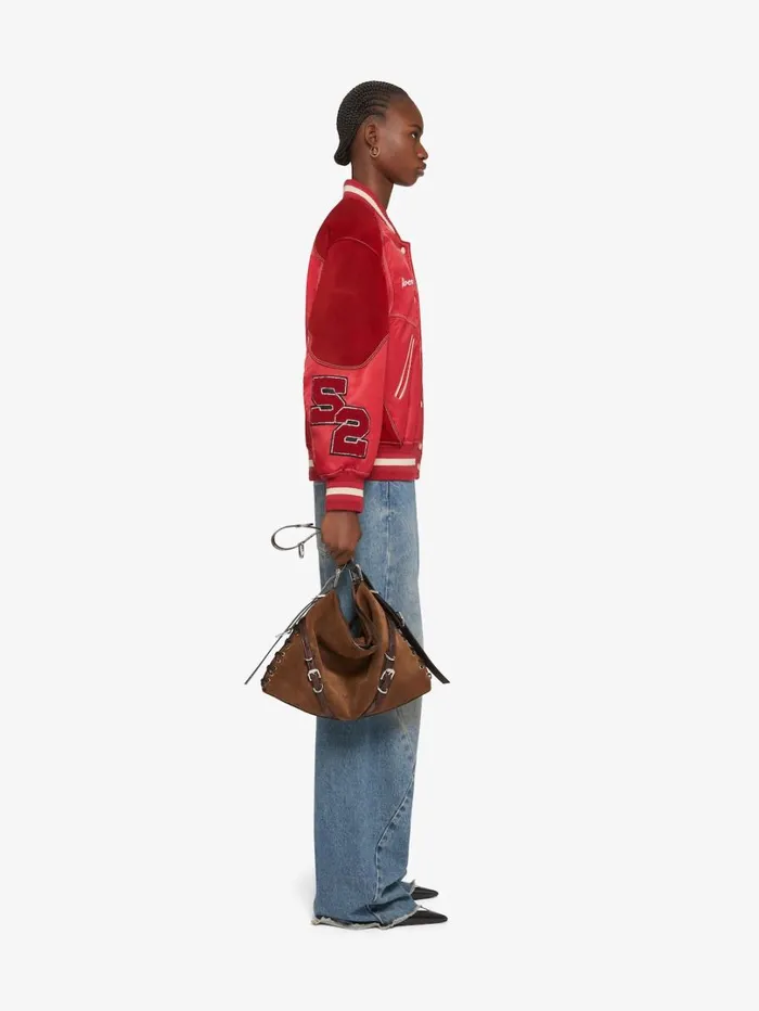 Givenchy GIVENCHY College Bimaterial Varsity Jacket Red Cherry Women Outerwear and Blousons