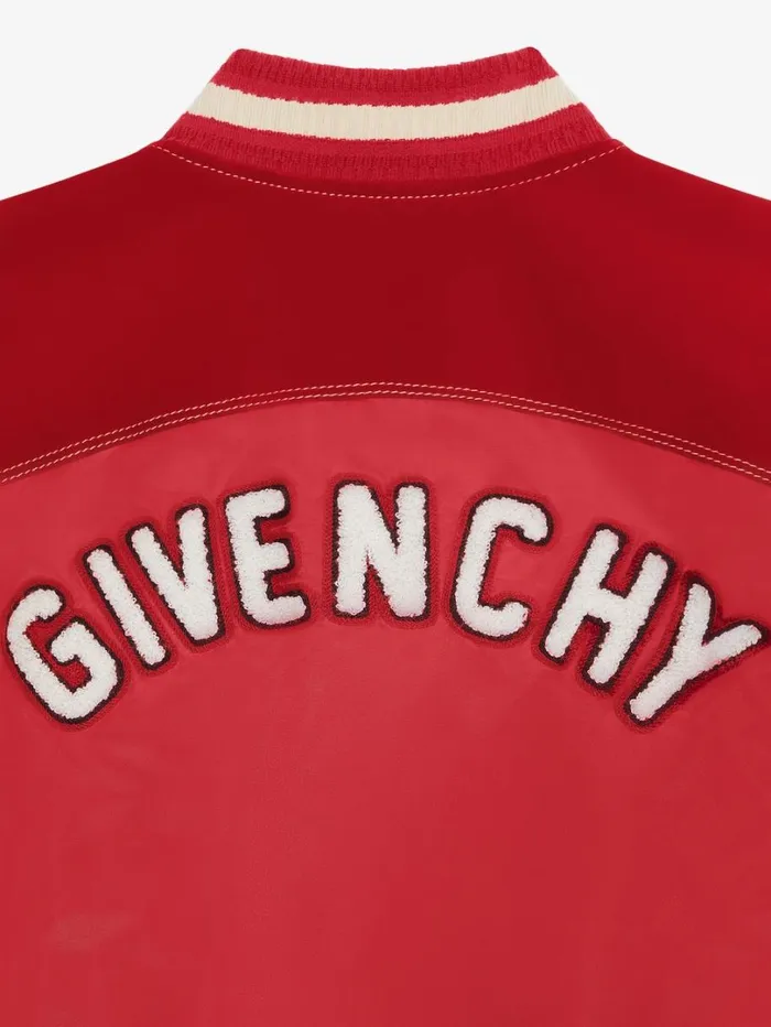 Givenchy GIVENCHY College Bimaterial Varsity Jacket Red Cherry Women Outerwear and Blousons