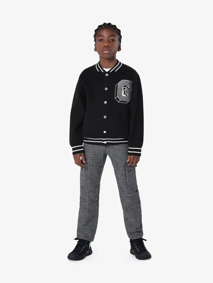 Givenchy GIVENCHY College Varsity Jacket In Knit Blackgrey Men Boy 4 To 12 Years