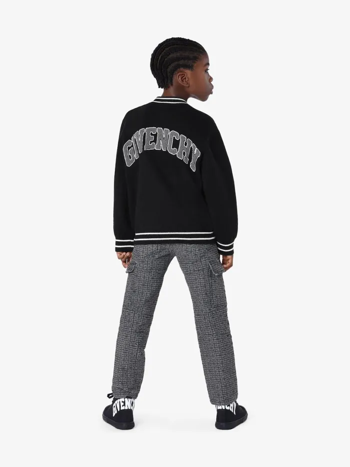 Givenchy GIVENCHY College Varsity Jacket In Knit Blackgrey Men Boy 4 To 12 Years