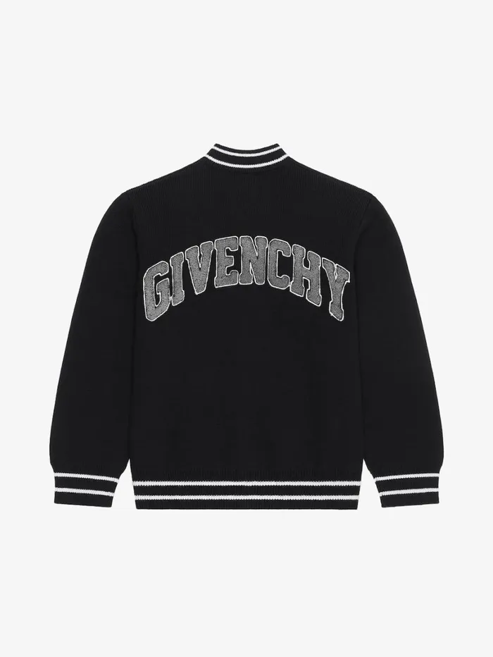 Givenchy GIVENCHY College Varsity Jacket In Knit Blackgrey Men Boy 4 To 12 Years