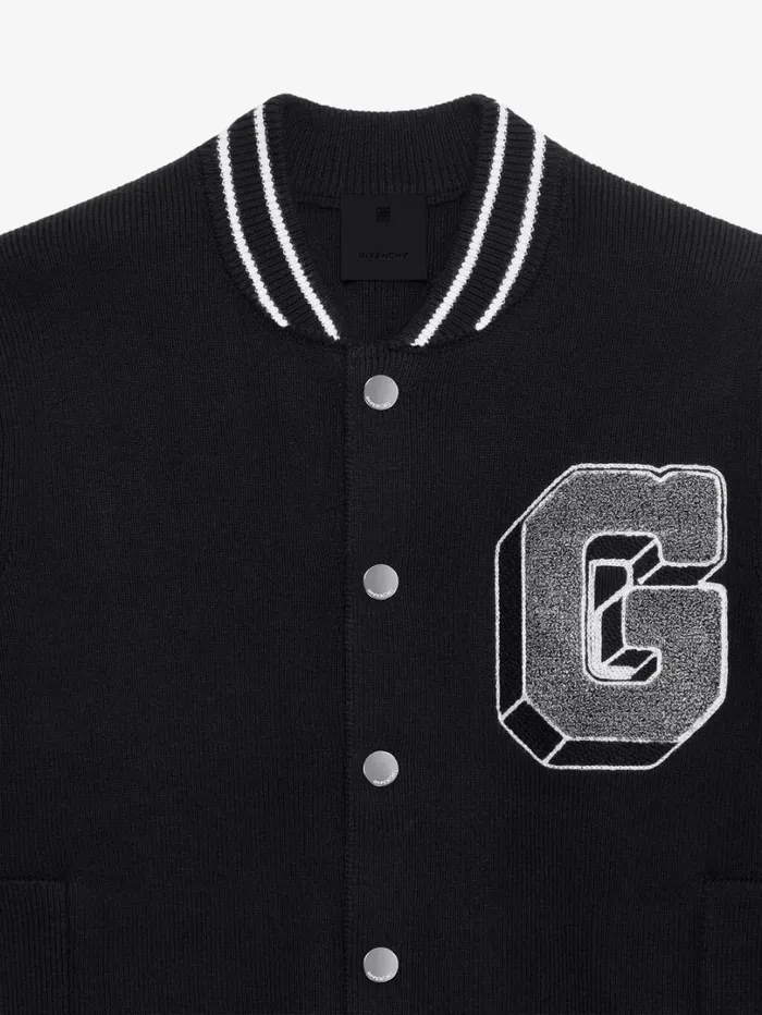 Givenchy GIVENCHY College Varsity Jacket In Knit Blackgrey Men Boy 4 To 12 Years