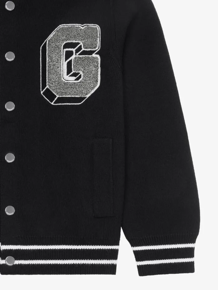 Givenchy GIVENCHY College Varsity Jacket In Knit Blackgrey Men Boy 4 To 12 Years