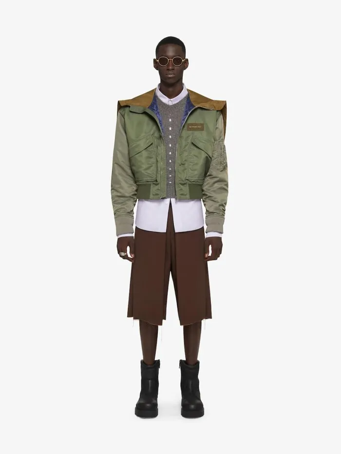 Givenchy Hooded Bomber Jacket Olive Green Men Outerwear and Blousons