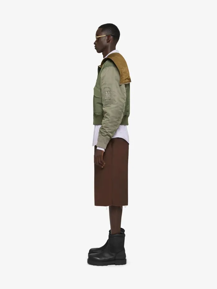 Givenchy Hooded Bomber Jacket Olive Green Men Outerwear and Blousons
