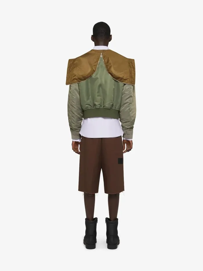 Givenchy Hooded Bomber Jacket Olive Green Men Outerwear and Blousons