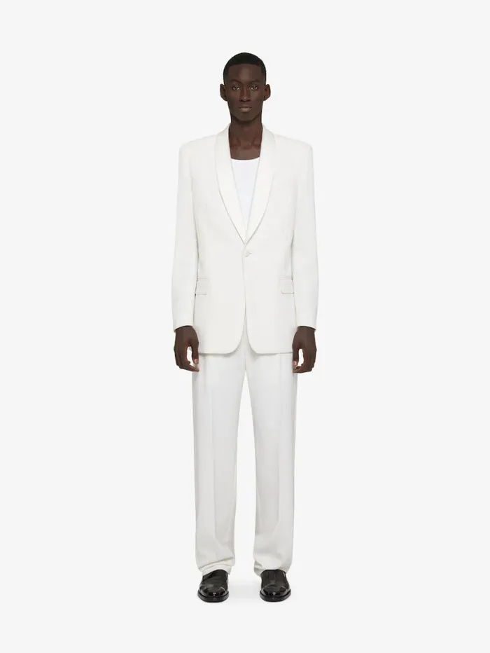 Givenchy Jacket In Wool And Mohair With Satin Details White Men Coats and Jackets Givenchy Jacket In Wool And Mohair With Satin Details White Men Coats and Jackets