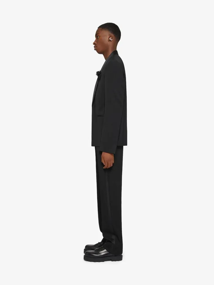 Givenchy Jacket In Wool With Satin Collar Black Men Coats and Jackets