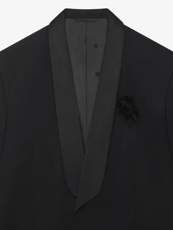 Givenchy Jacket In Wool With Satin Collar Black Men Coats and Jackets