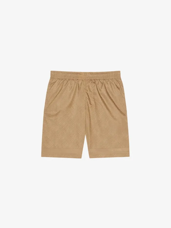 Givenchy Long Swim Shorts 4G Tan Men Swimwear