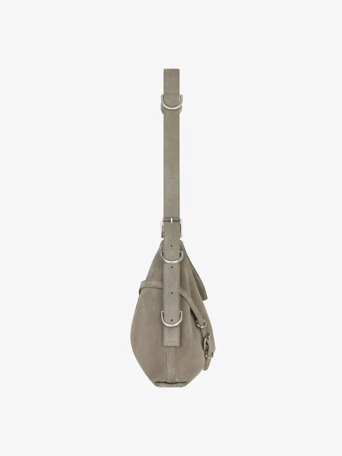 Givenchy Medium Voyou Bag In Suede Medium Grey Women Crossbody Bags Givenchy Medium Voyou Bag In Suede Medium Grey Women Crossbody Bags