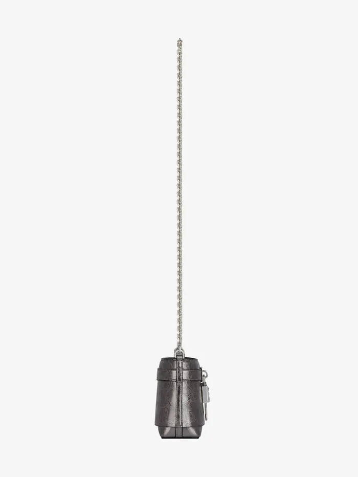Givenchy Micro Shark Lock Bucket Bag In Laminated Leather Silvery Grey Women Crossbody Bags Givenchy Micro Shark Lock Bucket Bag In Laminated Leather Silvery Grey Women Crossbody Bags
