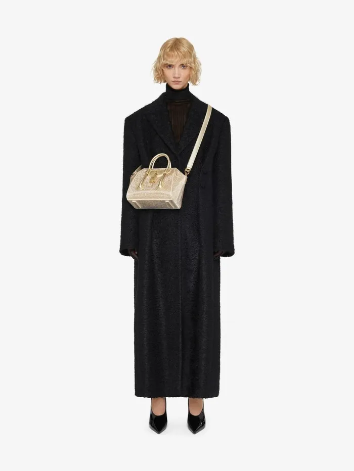 Givenchy Mini Antigona Lock Bag In Satin With Strass Blond Women Crossbody Bags Givenchy Mini Antigona Lock Bag In Satin With Strass Blond Women Crossbody Bags